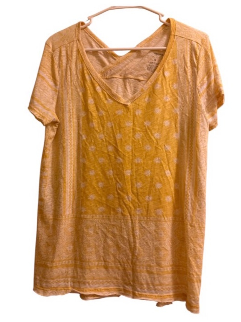 Sonoma Yellow V-Neck Short Sleeve Top